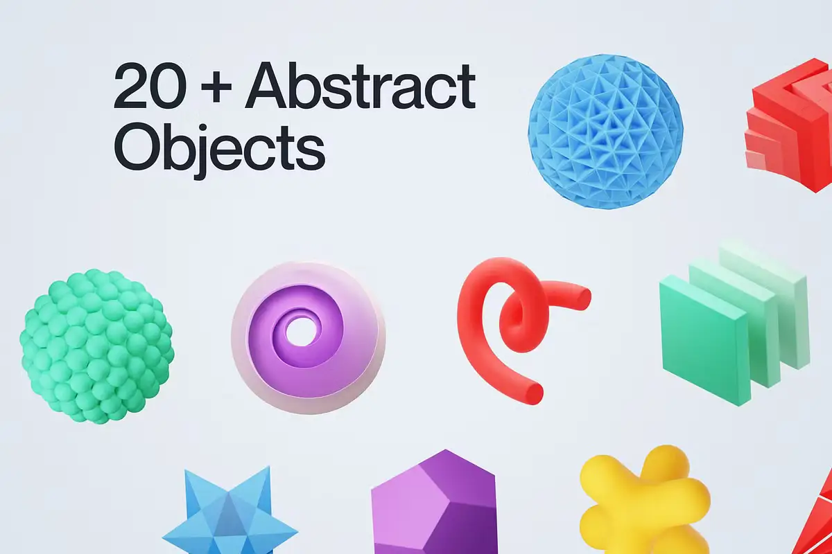 Shapely - Abstract Shape 3D Icon Set 8 shapely abstract shape 3d icon set7