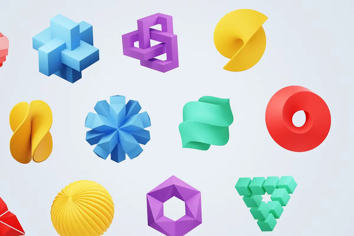Shapely - Abstract Shape 3D Icon Set 9 shapely abstract shape 3d icon set8