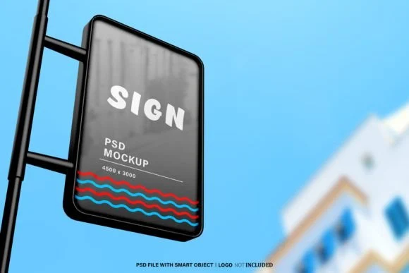 Side Down View Sign Mockup 3 side down view sign mockup2