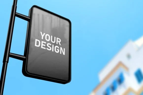 Side Down View Sign Mockup 4 side down view sign mockup3