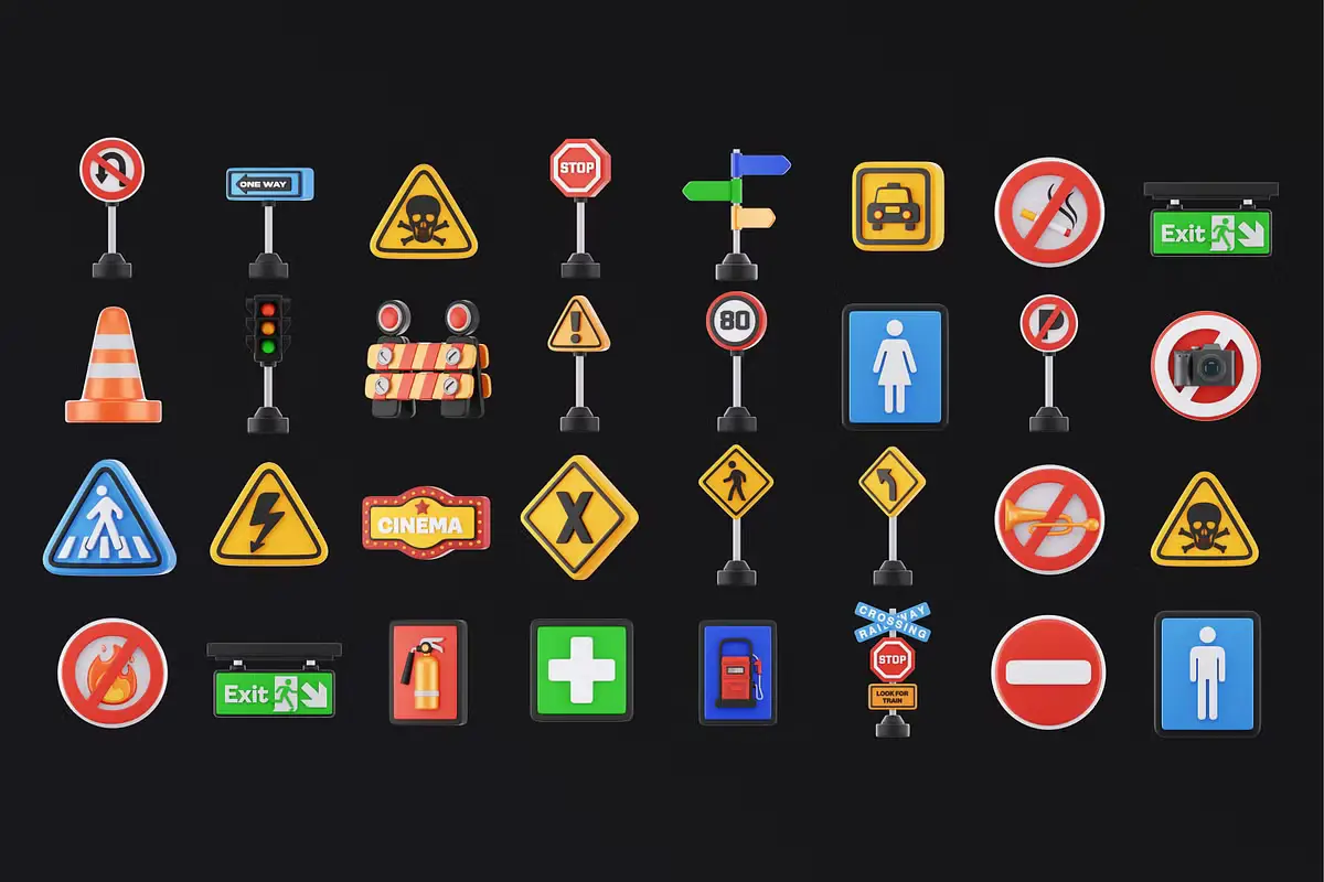 Sign & Symbol 3D Illustration 3 sign symbol 3d illustration2