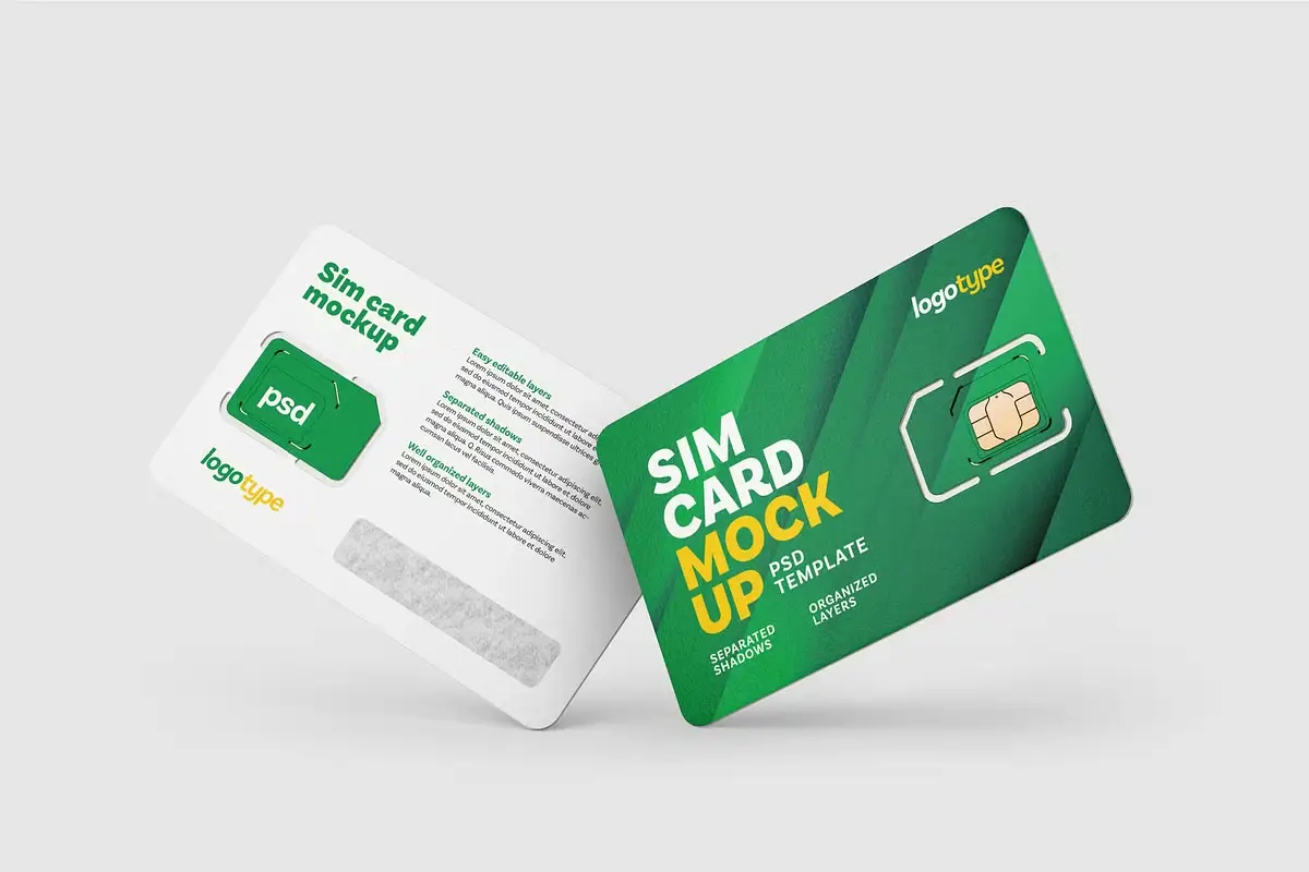 Sim Card Mockup Set 6 sim card mockup set5