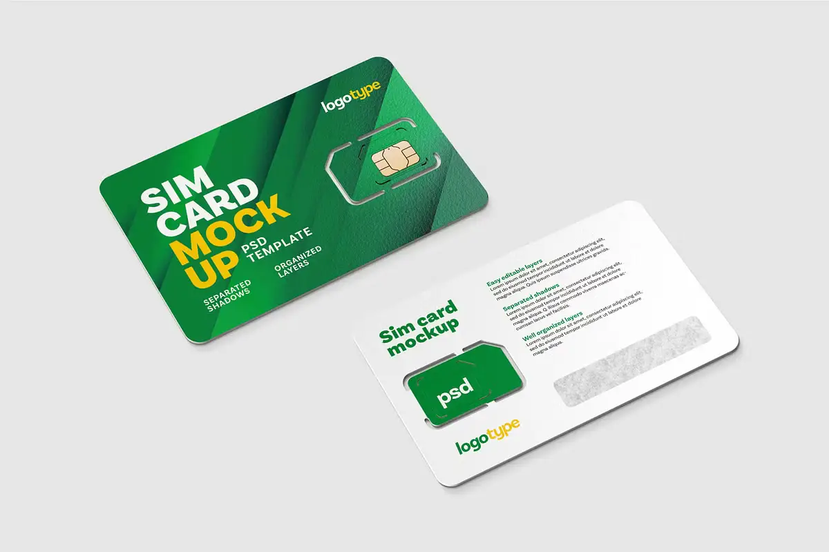 Sim Card Mockup Set 8 sim card mockup set7