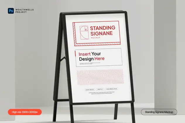 Standing Signage Mockup 4 standing signage mockup3
