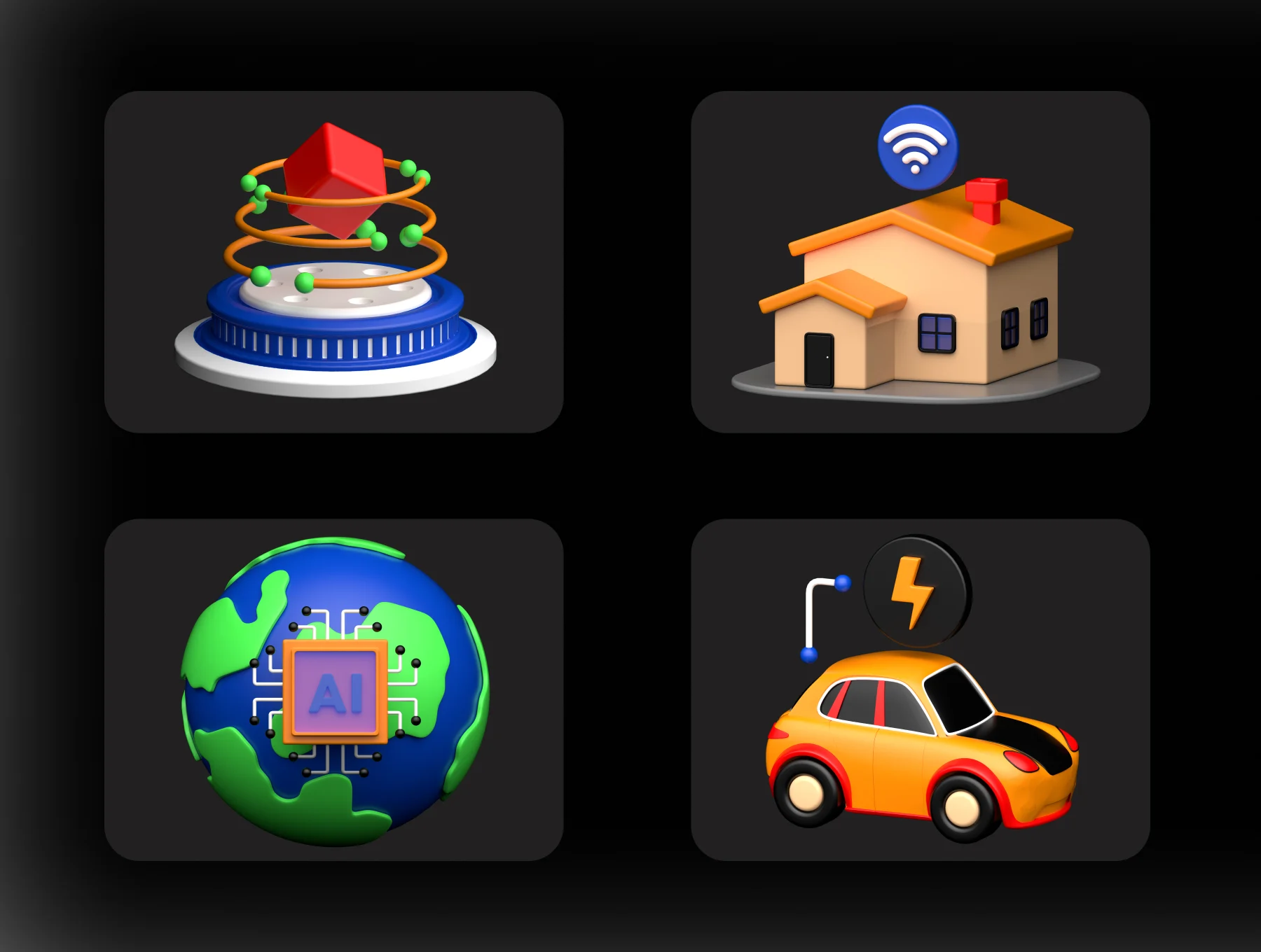 Technology 3D icons Set 5 technology 3d icons set4