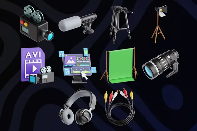 Video Equipment - 3D Icon Set 3 video equipment 3d icon set2
