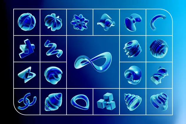 Y2K Geometric Shape - 3D Icon Set 5 y2k geometric shape 3d icon set4