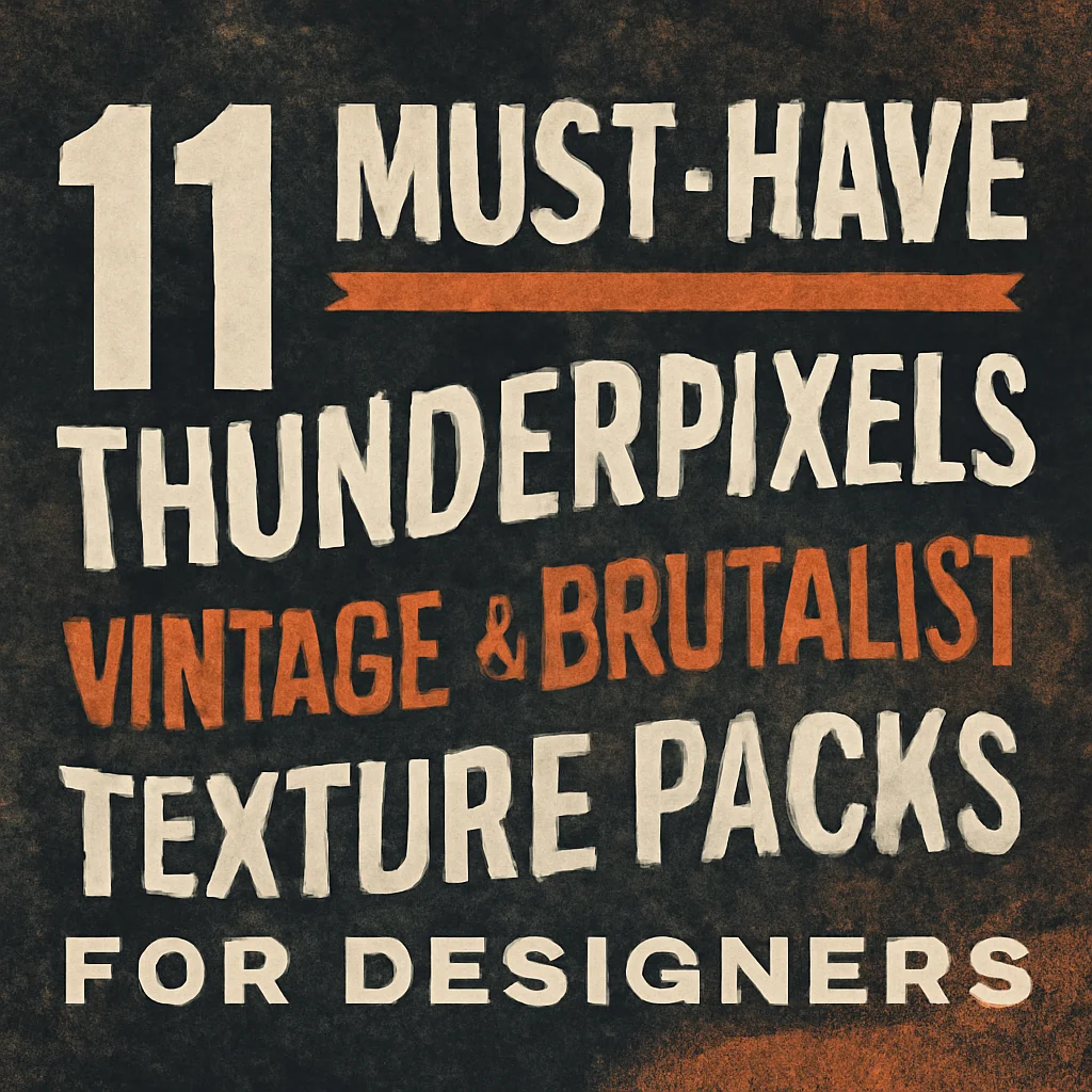 11 Must-Have ThunderPixels Vintage & Brutalist Texture Packs for Designers