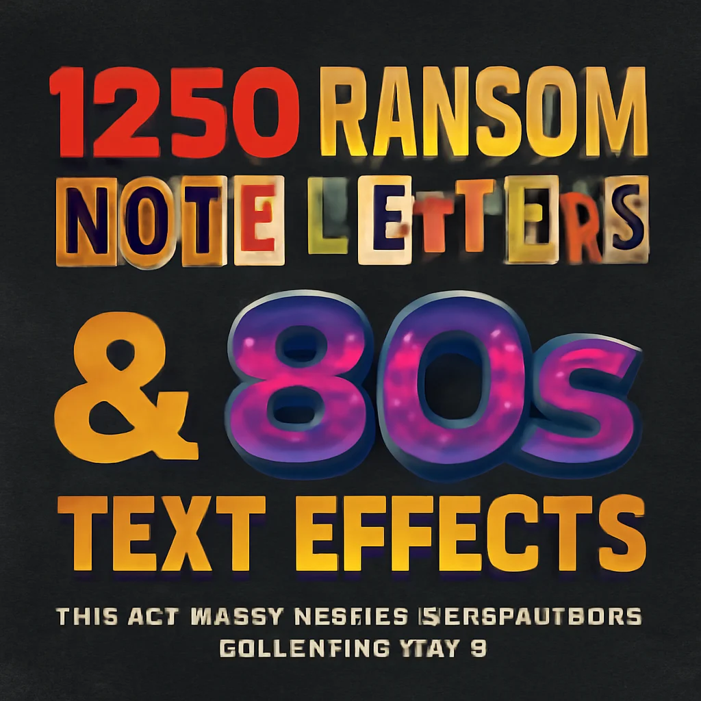 1250 Ransom Note Letters & 80s Text Effects: The Ultimate indieground.net Collection Part 2