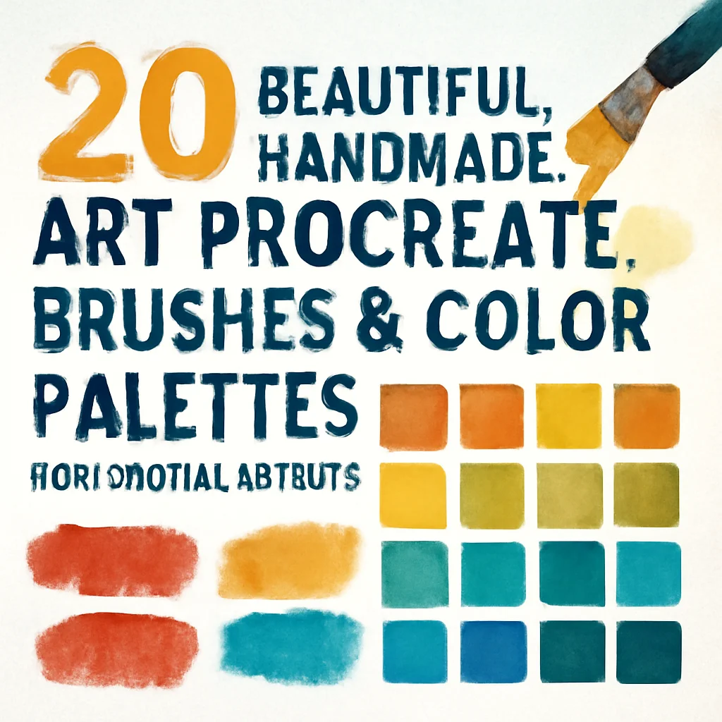 20 Beautiful Handmade Art Procreate Brushes & Color Palettes for Digital Artists 🎨