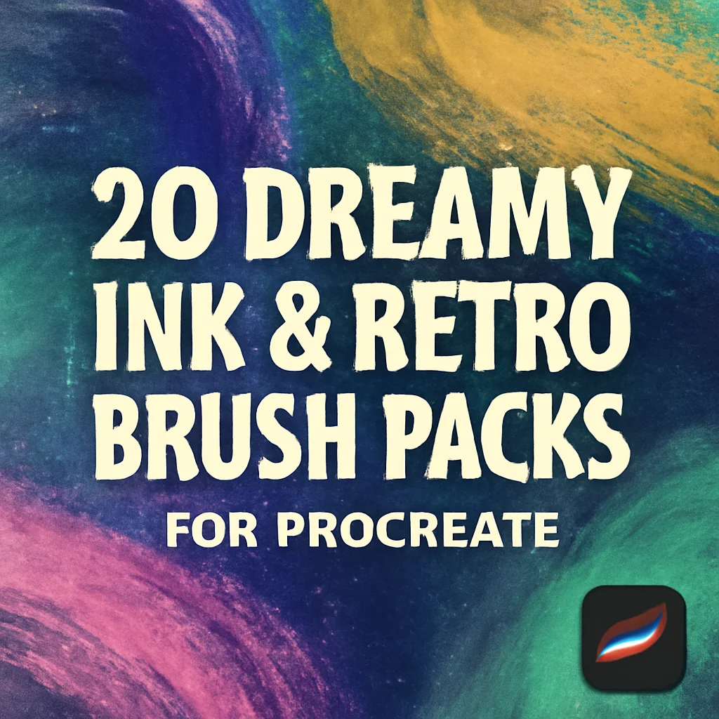 20 Dreamy Ink & Retro Brush Packs for Procreate (brush-galaxy Part 14)