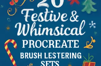20 festive whimsical procreate brush lettering sets by numn 1325