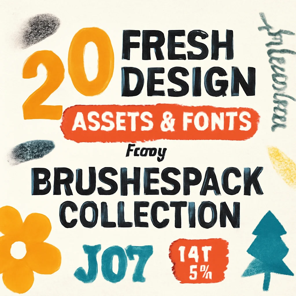 Brushespack Collection Part 90: 20 Must-Have Fonts & Assets for Designers