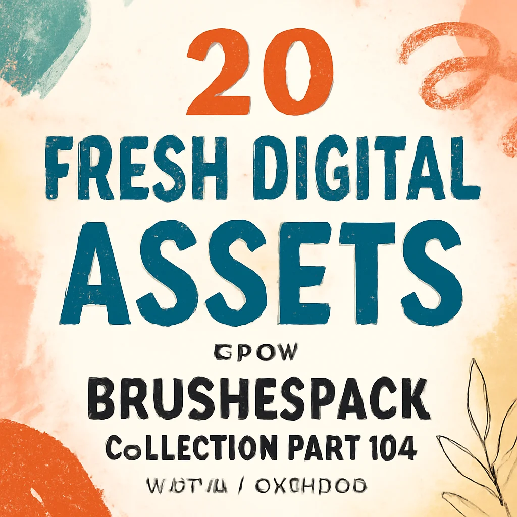 Unlock 20 Stunning Digital Design Assets: Brushespack Collection Part 102 🎨✨