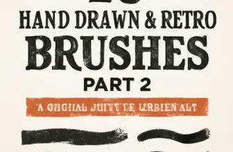 20 hand drawn retro brushes from retrosupplyco part 2 a di 1425
