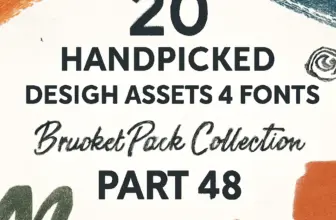 20 handpicked design assets fonts brushespack collection pa 574