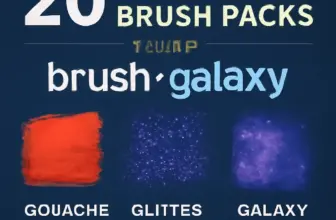 20 must have brush packs from brush galaxy gouache glitter 516