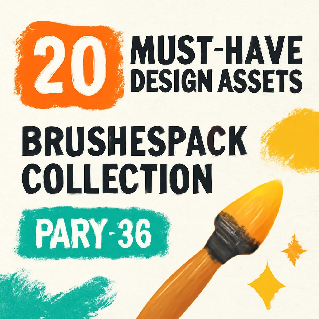 20 Must-Have BrushesPack Collection Part 40: Retro, Vintage & Trendy Design Assets 🎨