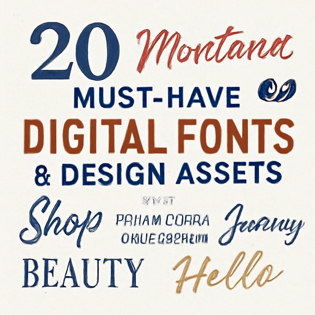 20 must have digital fonts design assets from brushespack c 581