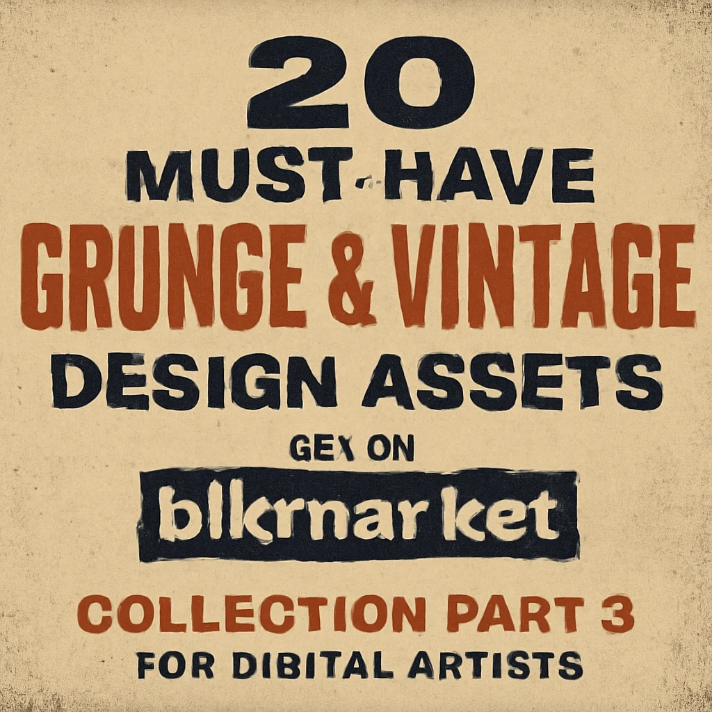 20 Must-Have Grunge & Vintage Design Assets from blkmarket Collection Part 3 for Digital Artists