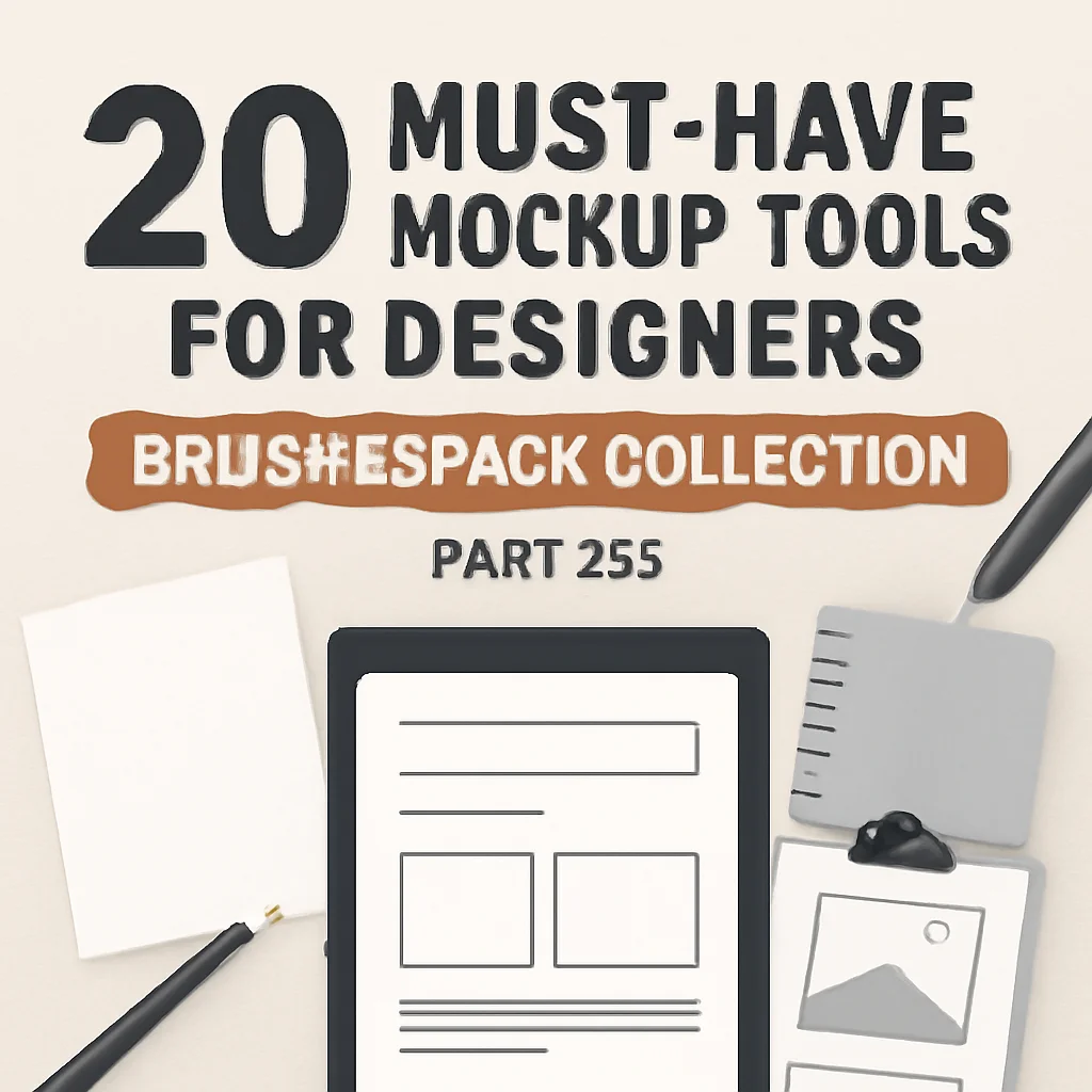 20 Must-Have Mockup Tools for Designers: Brushespack Collection Part 256
