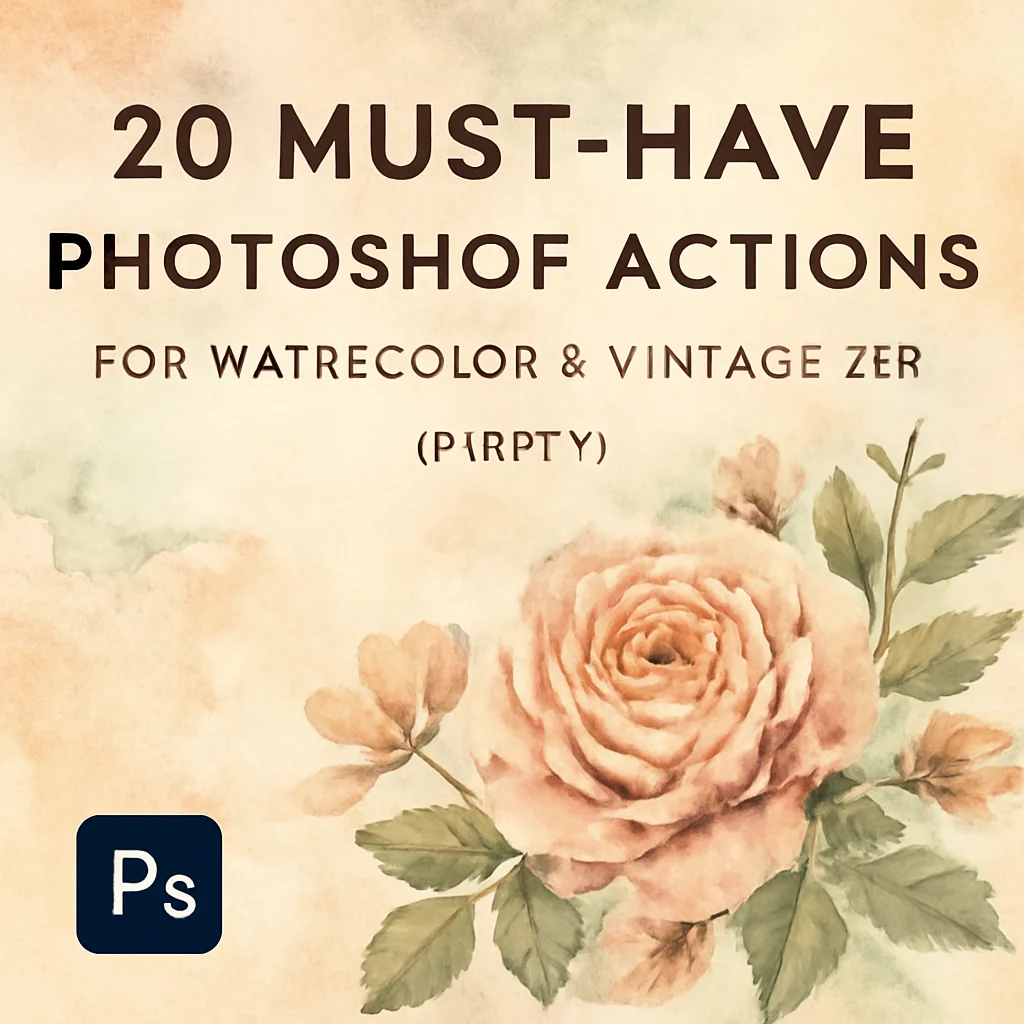 20 Must-Have Photoshop Actions for Watercolor & Vintage Art (Part 2) 🎨