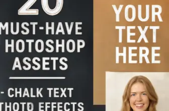 20 must have photoshop assets chalk text photo effects mock 547