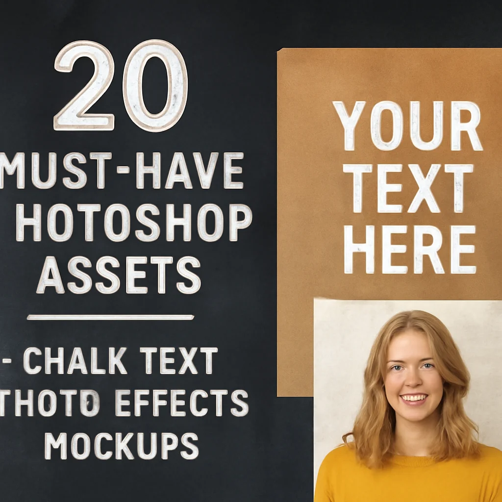 20个必备Photoshop资源：粉笔文字、照片效果与样机（第21部分）