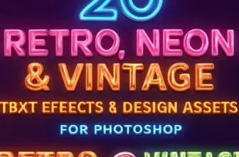 20 retro neon vintage text effects design assets for photo 557
