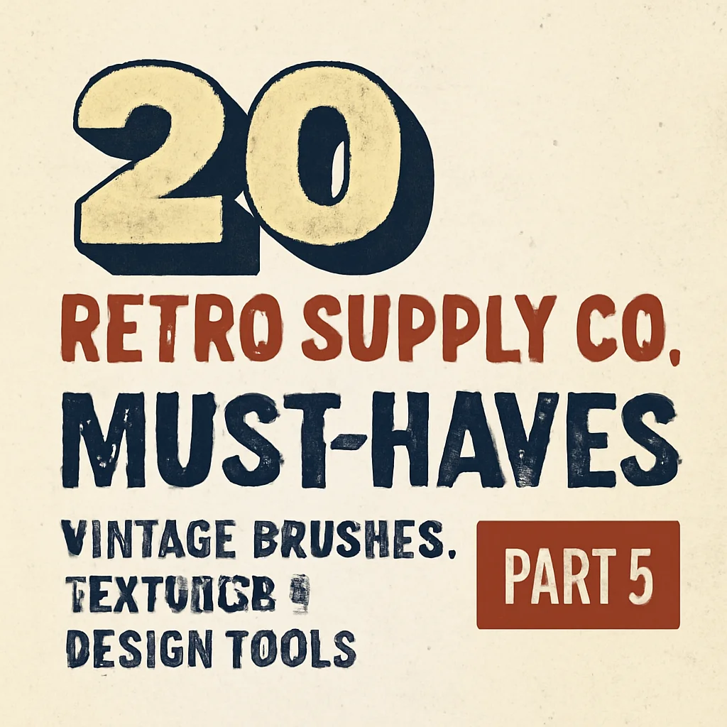 20 RetroSupply Co. Must-Haves: Vintage Brushes, Textures & Design Tools (Part 5)