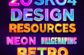 20 sko4 design resources neon holographic retro text effect 1478