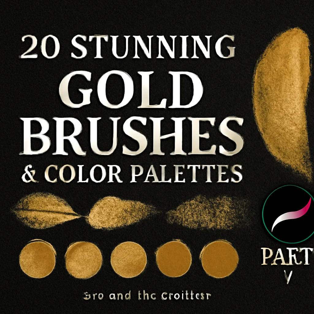 20 Stunning Gold Brushes & Color Palettes for Procreate (Part 7 by pw-digital-designs)