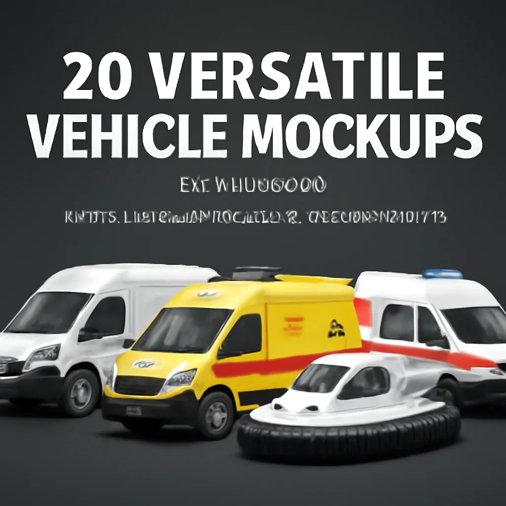 20 Versatile Vehicle Mockups by hayrudin – Panel Vans, Ambulances & Hovercrafts 🚐✨