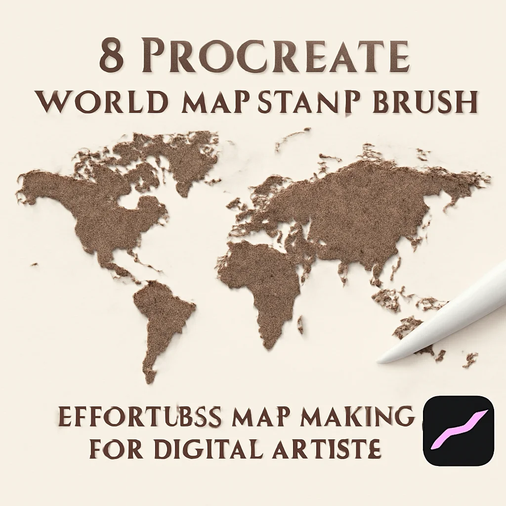8 Procreate World Map Stamp Brush: Effortless Map Making for Digital Artists 🎨🌍
