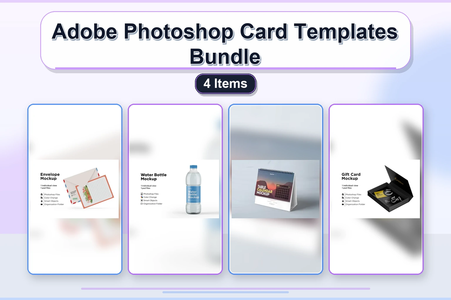 Adobe Photoshop Card Templates Bundle - 4 Items 1 adobe photoshop card templates bundle 4 items collage 051fe715 1779183050
