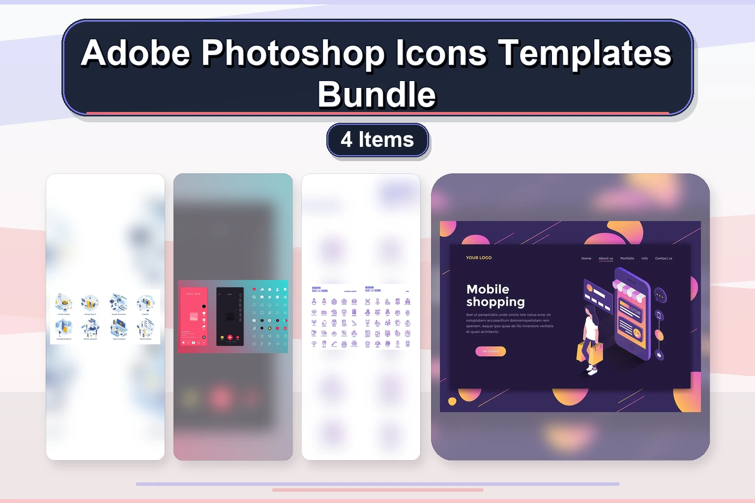 Adobe Photoshop Icons Templates Bundle - 4 Items 1 adobe photoshop icons templates bundle 4 items collage 80bdba6a 1779183039