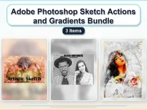 adobe photoshop sketch actions and gradients bundle 3 item collage d4041160 1779181088