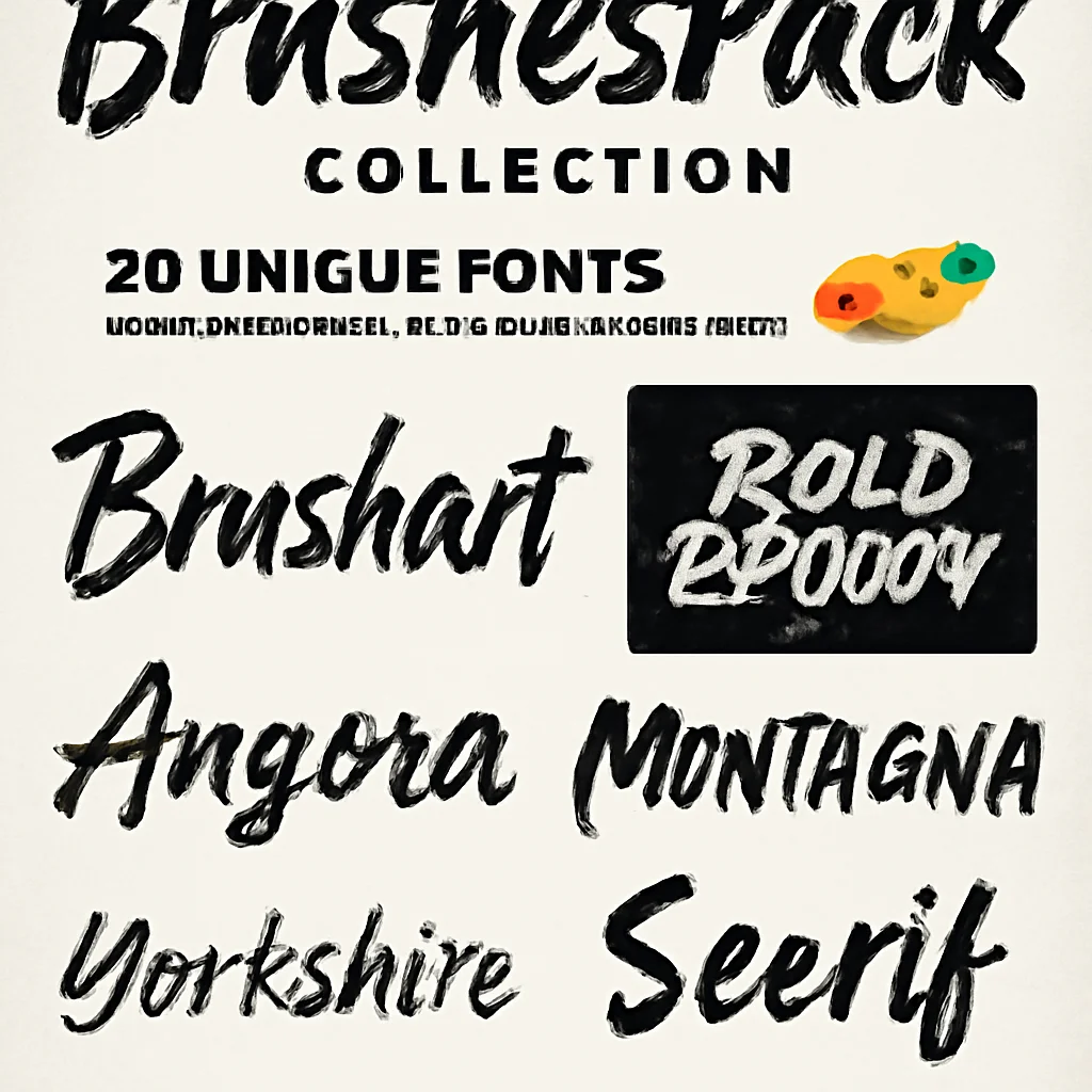 BrushesPack 合集第 92 部分：20 款独特字体，助力你的设计项目再升级 🎨