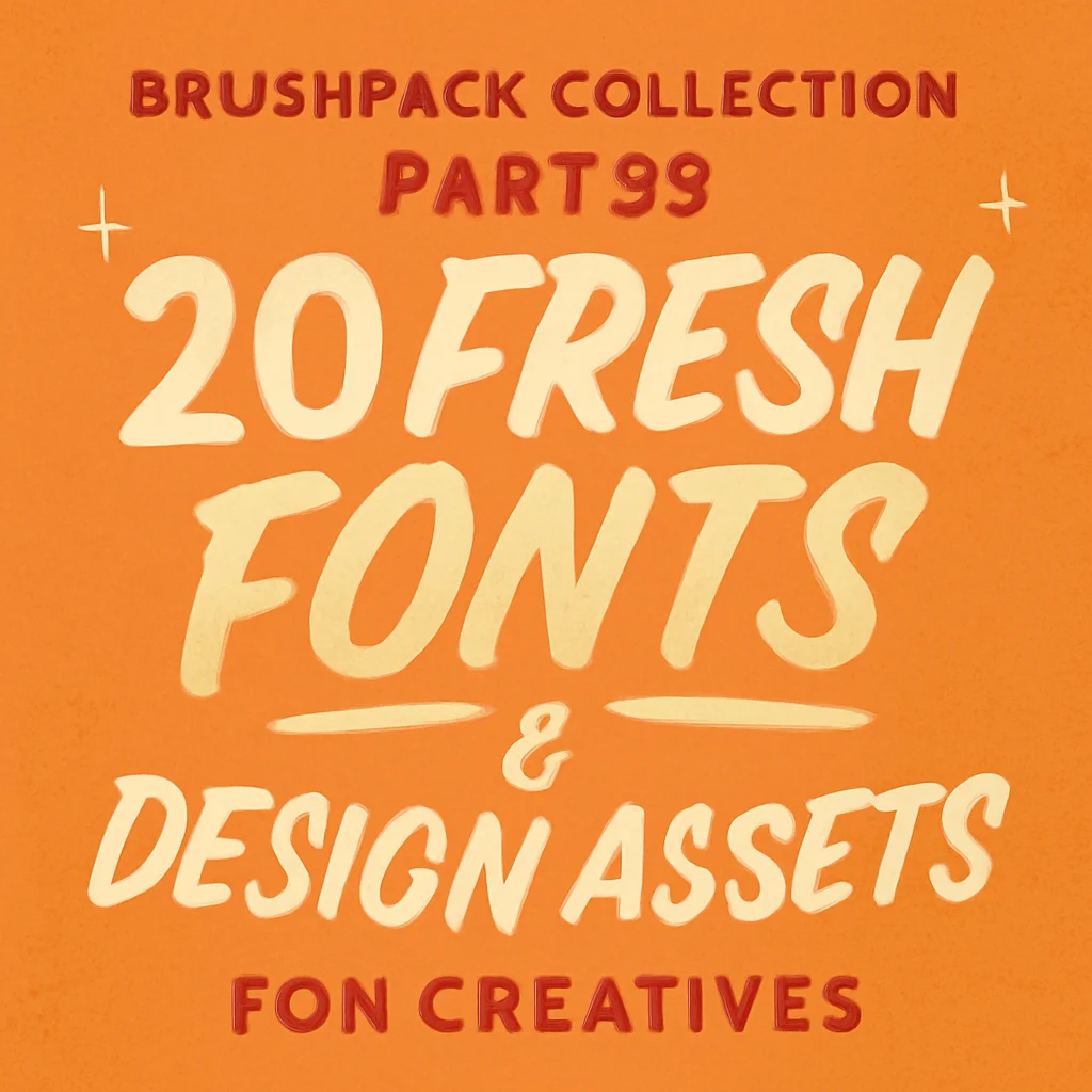 20 Fresh Digital Gems from Brushespack Collection Part 99: Fonts & Graphics Galore 🎨