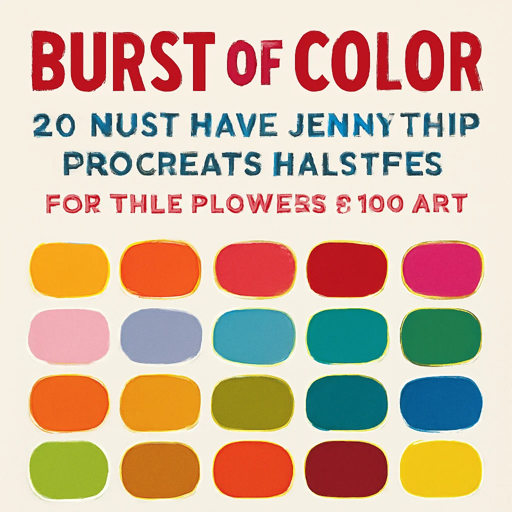 Burst of Color: 20 Must-Have jennythip Procreate Palettes for Wild Flowers & Kid Art