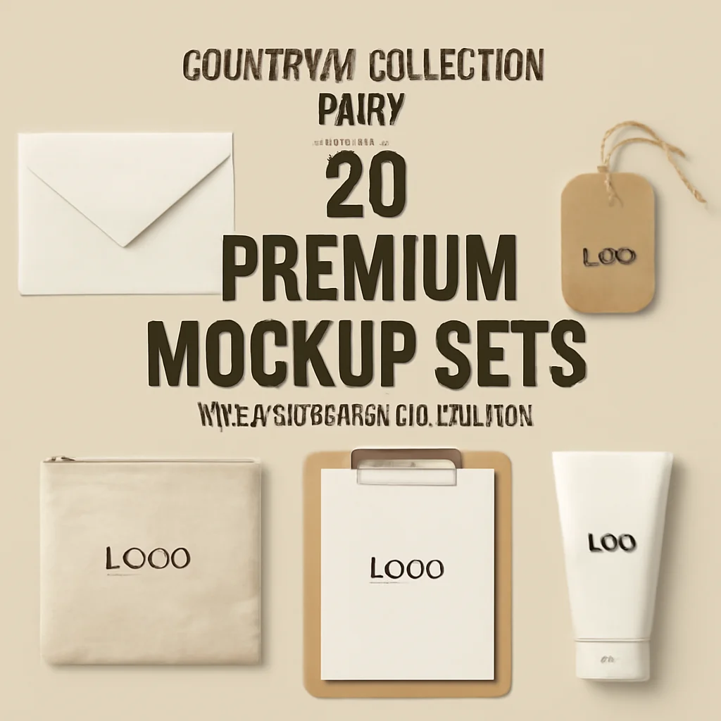 Country4k Collection Part 1: 20 Premium Mockup Sets for Your Branding Projects