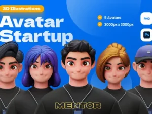 cover image 3d avatar startup illustrations