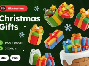 cover image 3d christmas gifts illustration