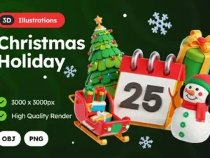 cover image 3d christmas holiday illustration