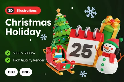 3D Christmas Holiday Illustration