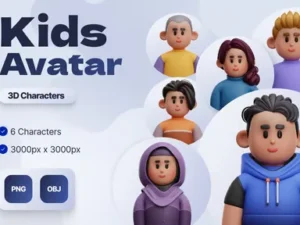 cover image 3d kids avatar character illustrations