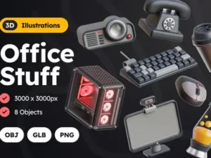 cover image 3d office stuff part2 illustrations