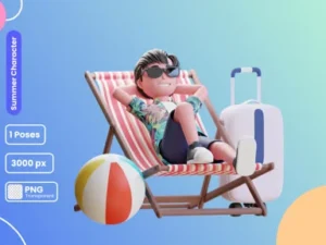 cover image 3d summer male illustration