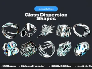 cover image 3d glass dispersion shapes