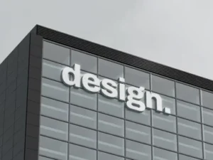 cover image 3d logo mockup on building